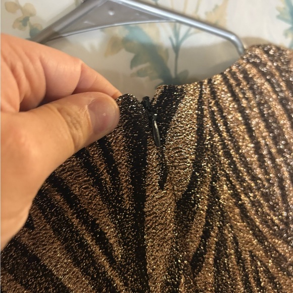 Vintage Black and Gold Zebra Pattern Midi Dress - Picture 7 of 8